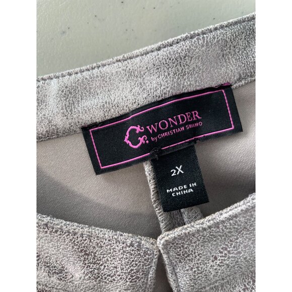 C Wonder by Christian Siriano Metallic Knit Ruffle Jacket Size 2X Antique Silver - Picture 5 of 9